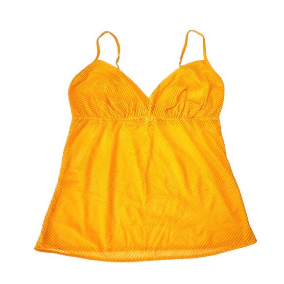 Vintage Y2K COSABELLA Cami Top Sz.L Orange Mesh Lace Sheer Babydoll Summer Rave - Picture 4 of 11